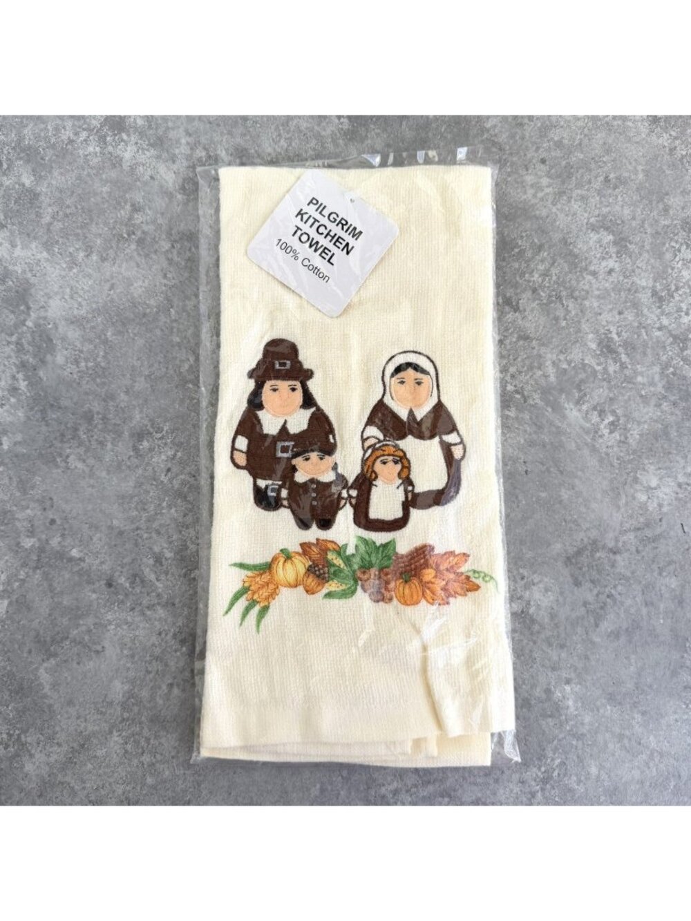 Publix Pilgrims Kitchen Towel Thanksgiving Hand Towel Embroidered NEW